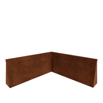 Corten jeklena škarpa - Notranji kot - 100 x 100 x 50 cm