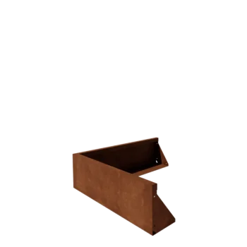 Corten jeklena škarpa - Zunanji kot - 100 x 100 x 30 cm