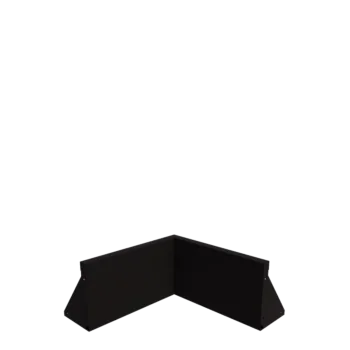 Jeklena škarpa - Notranji kot - 50 x 50 x 30 cm - RAL9005 mat (črna)