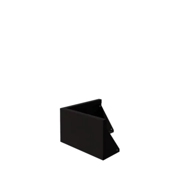 Jeklena škarpa - Zunanji kot - 50 x 50 x 30 cm - RAL9005 mat (črna)