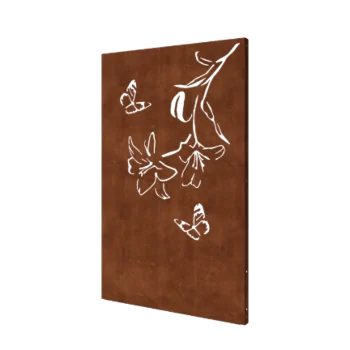 Corten jekleni panel - Lilija - 120 x 6 x 190 cm