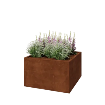 Corten jekleno korito za rože - Kvadrat - 100 x 100 x 60 cm - Brez dnoplošče
