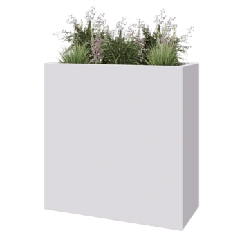 Poliester Korito za rože - Pravokotnik - 100 x 40 x 100 cm - RAL9010 mat (bela) - Z dnom