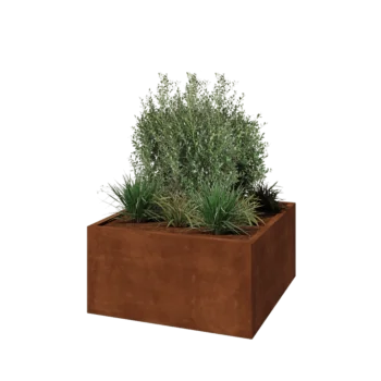 Corten jekleno korito za rože - Kvadrat - 100 x 100 x 50 cm - Brez dnoplošče
