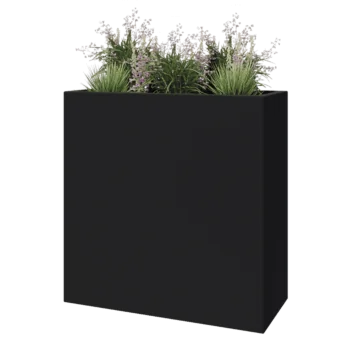 Poliester Korito za rože - Pravokotnik - 100 x 40 x 100 cm - RAL7021 mat (črno-siva) - Z dnom