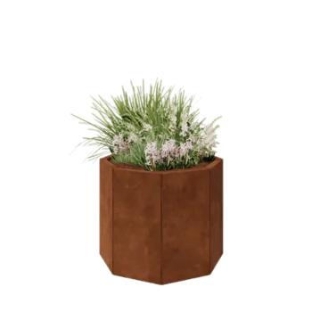 Corten jekleno korito za rože - Osemkotnik - 72,4 x 72,4 x 60 cm - Z dnoploščo