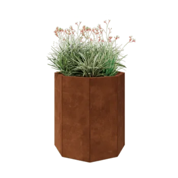 Corten jekleno korito za rože - Osemkotnik - 72,4 x 72,4 x 80 cm - Brez dnoplošče