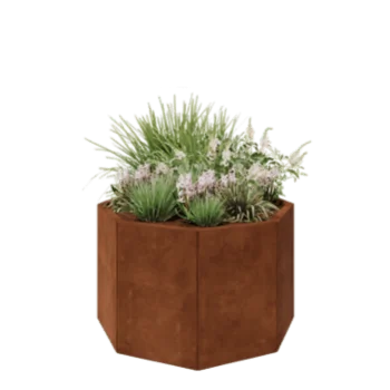 Corten jekleno korito za rože - Osemkotnik - 96,6 x 96,6 x 60 cm - Brez dnoplošče