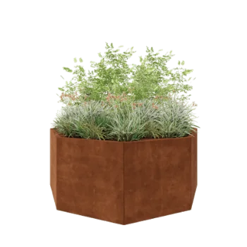 Corten jekleno korito za rože - Osemkotnik - 193,1 x 193,1 x 80 cm - Brez dnoplošče
