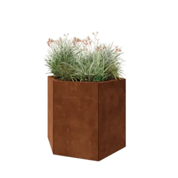 Corten jekleno korito za rože - Šestkotnik - 99,3 x 86,6 x 80 cm - Brez dnoplošče