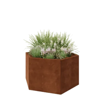 Corten jekleno korito za rože - Šestkotnik - 119,3 x 103,9 x 60 cm - Brez dnoplošče