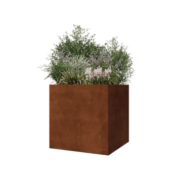 Corten jekleno korito za rože - Kvadrat - 70 x 70 x 70 cm - Brez dnoplošče