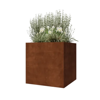 Corten jekleno korito za rože - Kvadrat - 80 x 80 x 80 cm - Brez dnoplošče