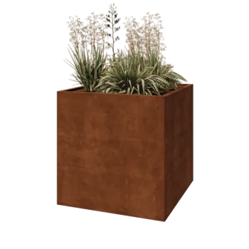 Corten jekleno korito za rože - Kvadrat - 100 x 100 x 100 cm - Brez dnoplošče