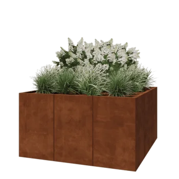 Corten jekleno korito za rože XXL - Kvadrat - 150 x 150 x 80 cm - Brez dnoplošče