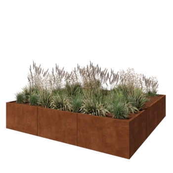 Corten jekleno korito za rože XXL - Kvadrat - 300 x 300 x 60 cm - Brez dnoplošče