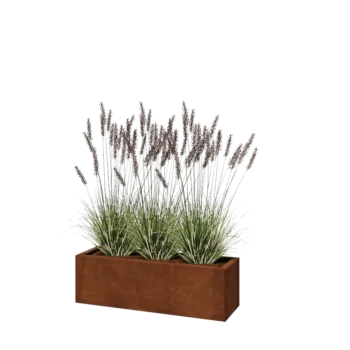 Corten jekleno korito za rože - Pravokotnik - 100 x 30 x 30 cm - Z dnoploščo