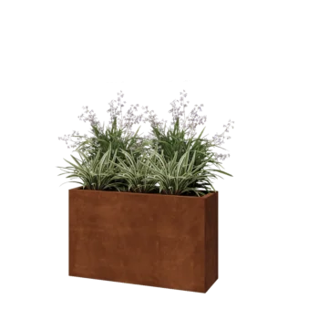 Corten jekleno korito za rože - Pravokotnik - 100 x 30 x 60 cm - Z dnoploščo