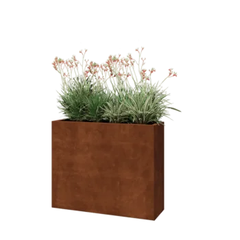 Corten jekleno korito za rože - Pravokotnik - 100 x 30 x 80 cm - Z dnoploščo