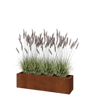 Corten jekleno korito za rože - Pravokotnik - 120 x 30 x 30 cm - Brez dnoplošče