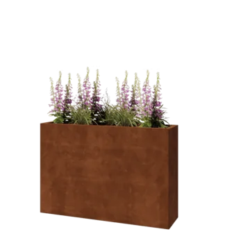 Corten jekleno korito za rože - Pravokotnik - 120 x 30 x 80 cm - Z dnoploščo