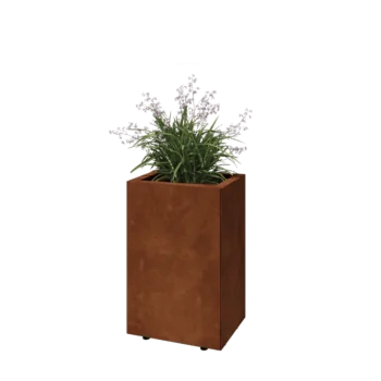 Corten jekleno korito za rože - Pravokotnik - 40 x 30 x 60 cm - Z dnoploščo - Z nogami