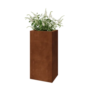 Corten jekleno korito za rože - Pravokotnik - 40 x 30 x 80 cm - Z dnoploščo