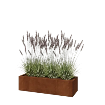 Corten jekleno korito za rože - Pravokotnik - 120 x 40 x 30 cm - Z dnoploščo