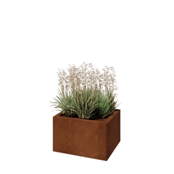 Corten jekleno korito za rože - Pravokotnik - 50 x 40 x 30 cm - Z dnoploščo