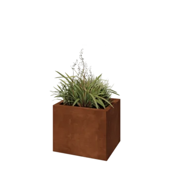 Corten jekleno korito za rože - Pravokotnik - 50 x 40 x 40 cm - Z dnoploščo