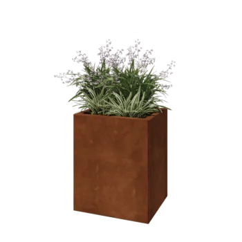Corten jekleno korito za rože - Pravokotnik - 50 x 40 x 60 cm - Z dnoploščo