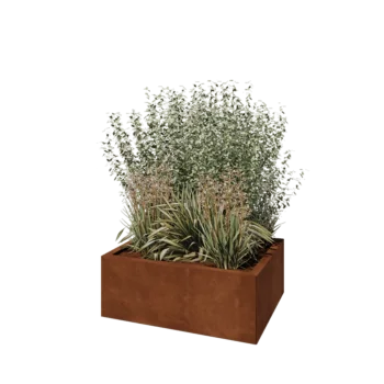 Corten jekleno korito za rože - Pravokotnik - 80 x 60 x 30 cm - Brez dnoplošče