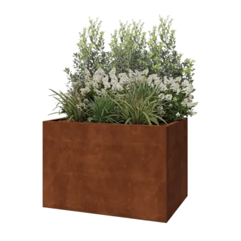 Corten jekleno korito za rože - Pravokotnik - 120 x 80 x 80 cm - Brez dnoplošče