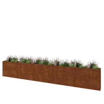 Corten jekleno korito za rože XXL - Pravokotnik - 500 x 30 x 80 cm - Brez dnoplošče