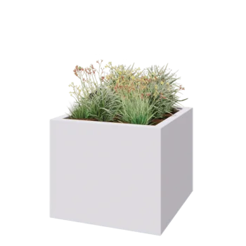 Poliester Korito za rože - Kvadrat - 120 x 120 x 100 cm - RAL9010 mat (bela) - Z dnom