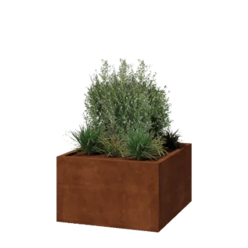 Corten jekleno korito za rože - Kvadrat - 100 x 100 x 60 cm - Varjeno - Brez dnoplošče