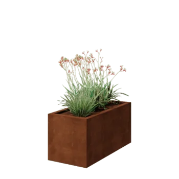 Corten jekleno korito za rože - Pravokotnik - 100 x 50 x 50 cm - Varjeno - Z dnoploščo