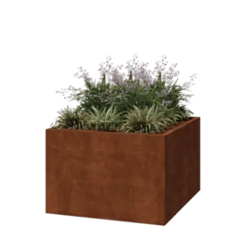 Corten jekleno korito za rože - Kvadrat - 120 x 120 x 80 cm - Varjeno - Brez dnoplošče