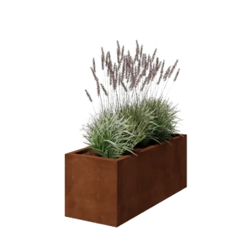 Corten jekleno korito za rože - Pravokotnik - 120 x 50 x 50 cm - Varjeno - Z dnoploščo