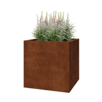 Corten jekleno korito za rože - Kvadrat - 80 x 80 x 80 cm - Varjeno - Brez dnoplošče