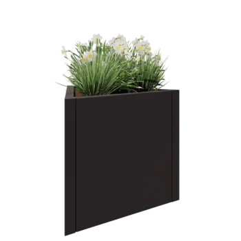 Jekleno korito za rože - Trikotnik enakostraničen - 70,6 x 61 x 60 cm - Druga RAL barva - Brez dnoplošče