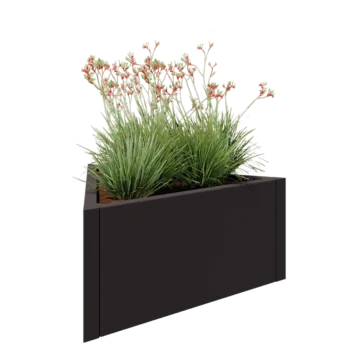Jekleno korito za rože - Trikotnik enakostraničen - 90,6 x 78,3 x 40 cm - Druga RAL barva - Brez dnoplošče