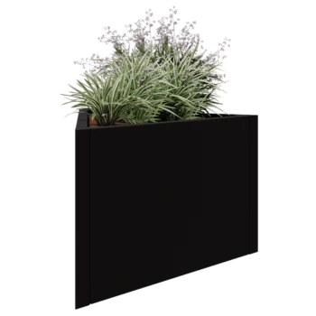Jekleno korito za rože - Trikotnik enakostraničen - 90,6 x 78,3 x 60 cm - RAL9005 mat (črna) - Brez dnoplošče