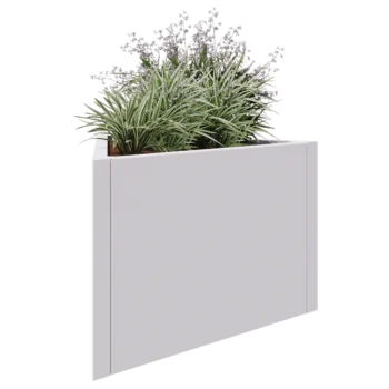 Jekleno korito za rože - Trikotnik enakostraničen - 90,6 x 78,3 x 60 cm - RAL9010 mat (bela) - Brez dnoplošče