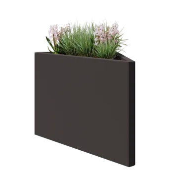 Jekleno korito za rože - Trikotnik neenakostraničen - 83,9 x 46,4 x 60 cm - RAL7016 mat (antracitno siva) - Brez dnoplošče