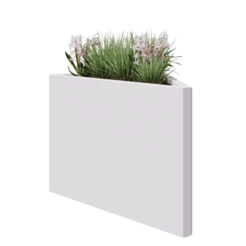 Jekleno korito za rože - Trikotnik neenakostraničen - 83,9 x 46,4 x 60 cm - RAL9010 mat (bela) - Brez dnoplošče