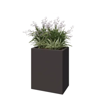 Jekleno korito za rože - Pravokotnik - 50 x 30 x 60 cm - RAL7016 mat (antracitno siva) - Z dnoploščo