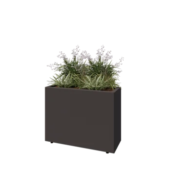 Jekleno korito za rože - Pravokotnik - 80 x 30 x 60 cm - Druga RAL barva - Z dnoploščo - Z nogami