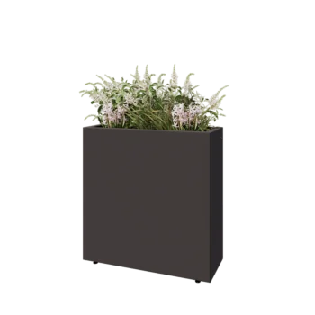 Jekleno korito za rože - Pravokotnik - 80 x 30 x 80 cm - Druga RAL barva - Z dnoploščo - Z nogami