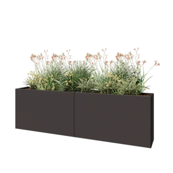 Jekleno korito za rože XXL - Pravokotnik - 200 x 30 x 60 cm - Druga RAL barva - Brez dnoplošče